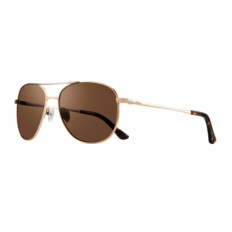 Revo // Unisex Maxie Aviator Sunglasses // Gold + Terra // New