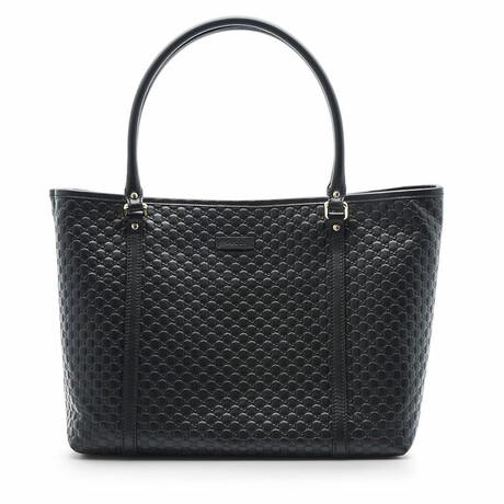 Micro GG Leather Tote Bag // Black