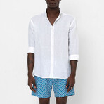 Linen Button-Up Shirt // White (S)