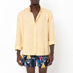 Linen Button-Up Shirt // Yellow (S)