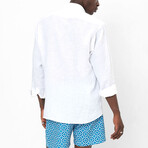 Linen Button-Up Shirt // White (S)