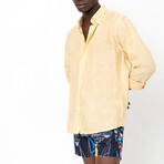 Linen Button-Up Shirt // Yellow (S)
