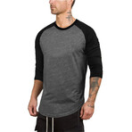 Long Sleeve Baseball Shirt // Gray & Black (M)