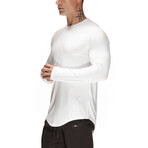 Long Sleeve Round Neck Shirt // White (L)