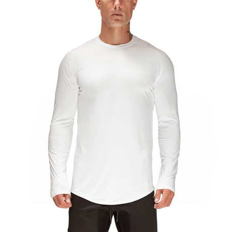 Long Sleeve Round Neck Shirt // White (XS)