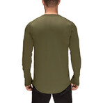 Long Sleeve Round Neck Shirt // Army Green (L)
