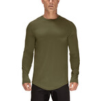Long Sleeve Round Neck Shirt // Army Green (S)
