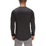 Long Sleeve Round Neck Shirt // Black (XS)