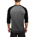 Long Sleeve Baseball Shirt // Gray & Black (XS)