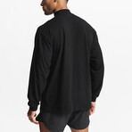 Mock Neck Long Sleeve Shirt // Black (L)