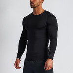 Long Sleeve Form Fitting Shirt // Black (XS)