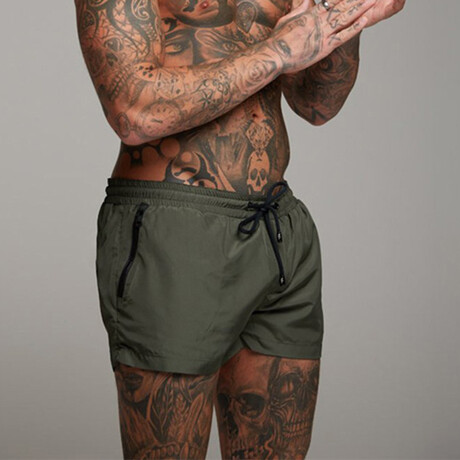 Alex Drawstring Shorts // Army Green (XS)