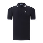 Neil Collared Polo // Pack of 3 // Black + Navy + Light Blue (Small)