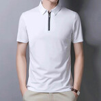 Classic Short Sleeve Zip-Up Polo // White (M)