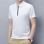 Alex Short Sleeve Zip-Up Polo // White (XL)