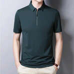 Classic Short Sleeve Zip-Up Polo // Green (4XL)