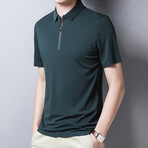 Classic Short Sleeve Zip-Up Polo // Green (4XL)