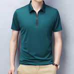 Alex Short Sleeve Zip-Up Polo // Green (4XL)