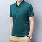 Alex Short Sleeve Zip-Up Polo // Green (L)