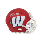 Ron Dayne // Signed Wisconsin Badgers FLASH Riddell Speed Mini Helmet w/99H