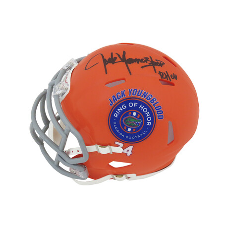 Jack Youngblood // Signed Florida Gators Ring of Honor Logo Riddell Speed Mini Helmet w/RH'06