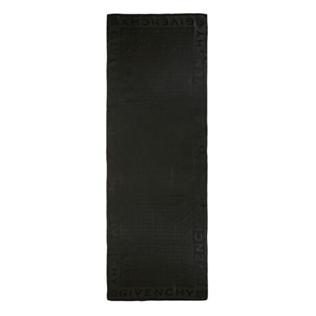 Logo Woven Oblong Silk Scarf // Black