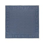 4G Monogram Print Square Silk Scarf // Military Blue