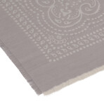 Bandana Pattern Woven Shawl // Gray + White