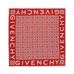4G Monogram Print Square Silk Scarf // Red + White