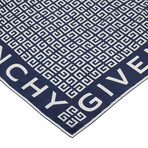 4G Monogram Print Square Silk Scarf // Blue + White