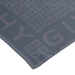 4G Monogram Print Square Silk Scarf // Military Blue
