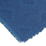 Patchwork Woven Shawl // Blue