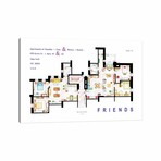 The Apartments From Friends // TV Floorplans & More (12"W x 18"H x 1.5"D)