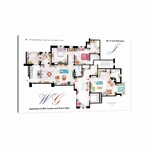 Apartment From Will & Grace // TV Floorplans & More (12"W x 18"H x 1.5"D)