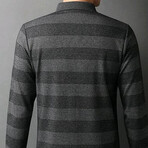 Striped Long Sleeve Golf Polo // Gray (L)