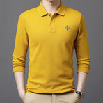 Minimalist Logo Long Sleeve Golf Polo // Yellow (2XL)