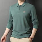 Minimalist Logo Long Sleeve Golf Polo // Green (M)