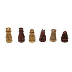 Polystone Medieval Chess Set // 15" Board // Brown Wood