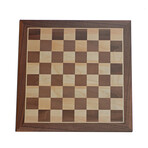 Polystone Medieval Chess Set // 15" Board // Brown Wood