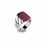 Red Agate Chain Ring (6)