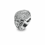 Anubis and Horus Egyptian Coin Ring (5.5)