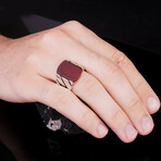 Red Agate Chain Ring (8.5)