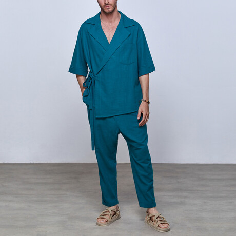 Deluxe Linen Set // Limited Edition // Blue (S)