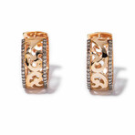 18K Black Gold + 18k Rose Gold Diamond Earrings // New
