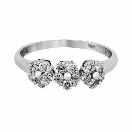 18K White Gold Diamond Ring // Ring Size: 6 // New