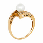 18K Rose Gold Diamond Ring // Ring Size: 6.75 // New