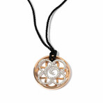 18K White Gold + 18k Rose Gold Diamond Necklace // 18" // New