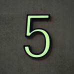 5 // Glow in the Dark House Number // Green