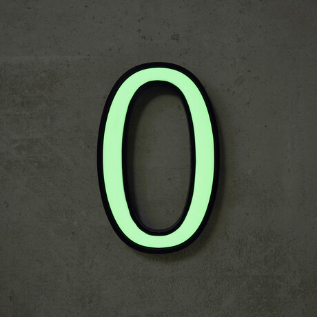 0 // Glow in the Dark House Number // Green