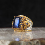 Large Lab Sapphire Ring (8.5)